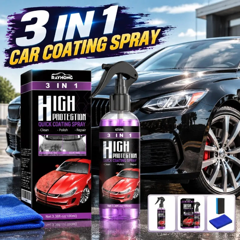 3 in 1 High Protection Rapid Auto Coating Spray Hand Operated Paint Recolor Cleans Surfaces Forms Protective Film for Vehicle
