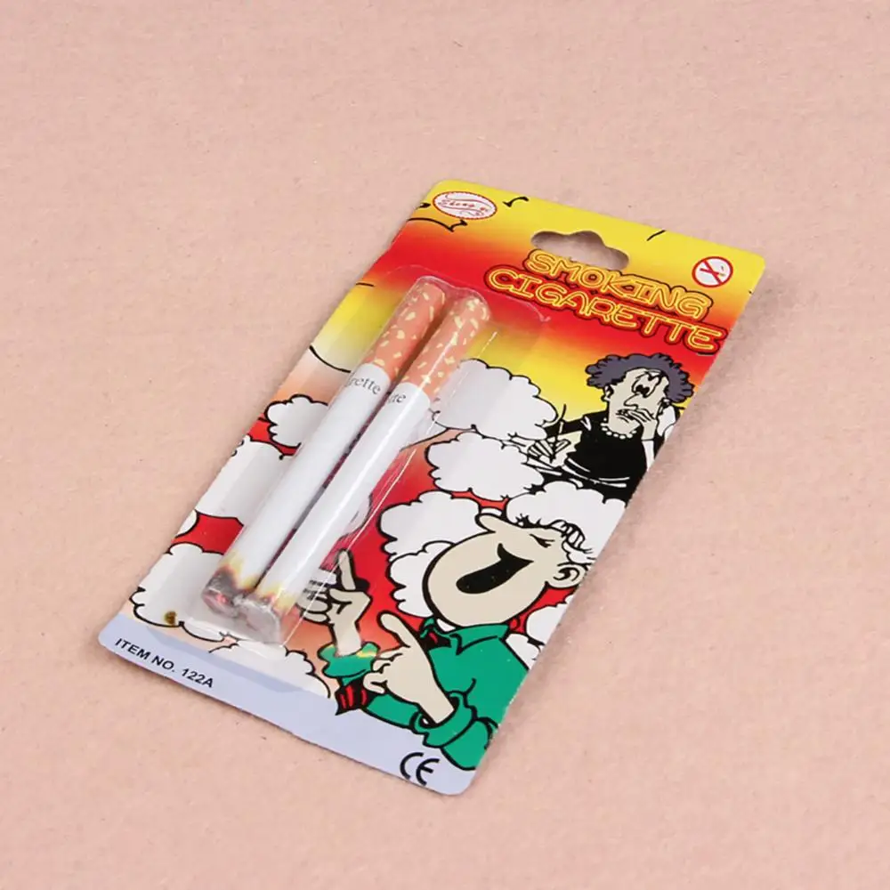 2 Pcs Funny Fake Smoking Cigarettes Lint End Practical Jokes Trick Prank Toy Halloween Props Prank Novelty Trick April Fool\'s