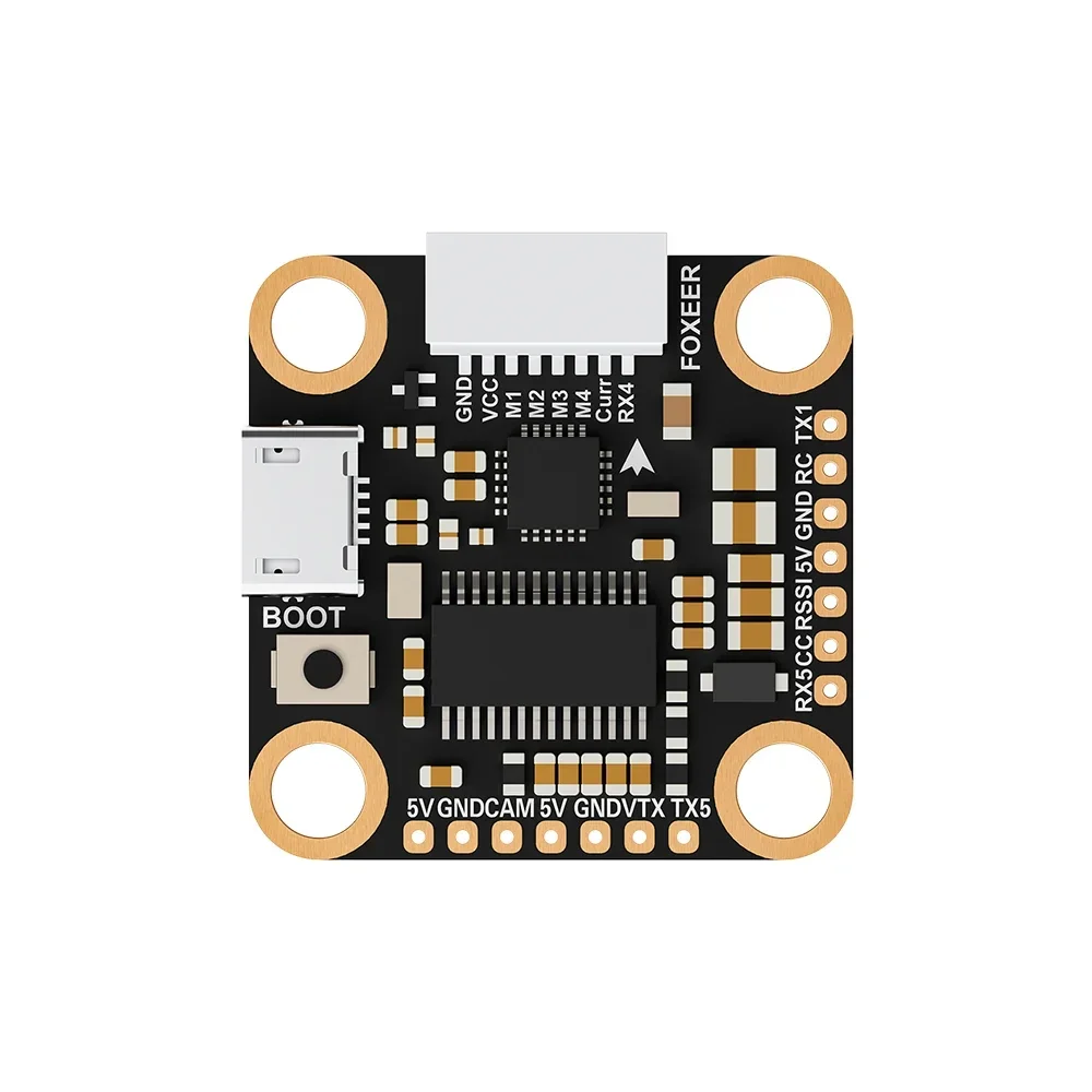 

Foxeer F722 V4 Mini/F722 V4 Mini Pro 3-6S Контроллер полета STM32F722RET6 Процессор Встроенная флэш-память 16 МБ OSD 5 В/3 А BEC для дрона