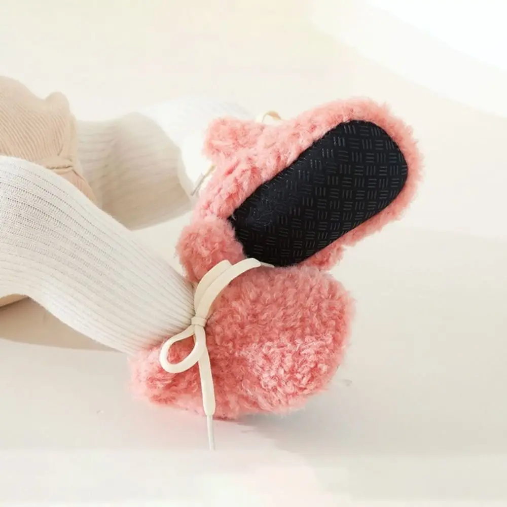 New Lamb Fleece Walking Shoes Soft Anti Slip Newborn Cotton Shoes Cartoon Thicken Crib Boots Winter