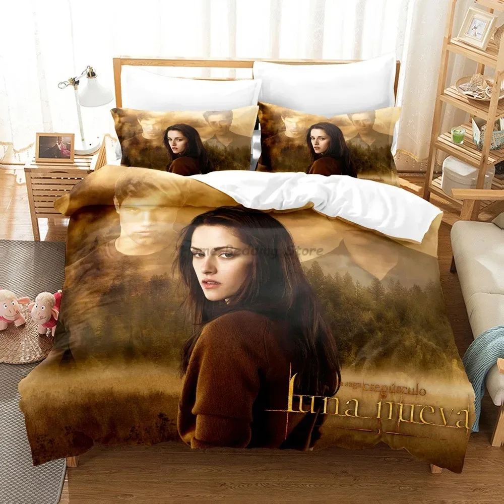 Twilight Series Duvet Cover Set And Pillowcases Vampire Hot Movies Single King Full Fashion 3D Bedding Set For Adults Bed Linen