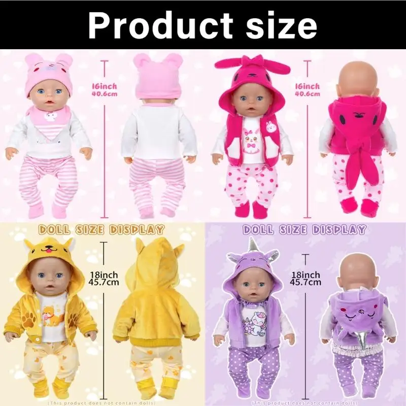 ชุดตุ๊กตา 18 นิ้วเครื่องแต่งกายเครื่องแต่งกาย Dressingup Dolstume สำหรับเด็ก A2UB