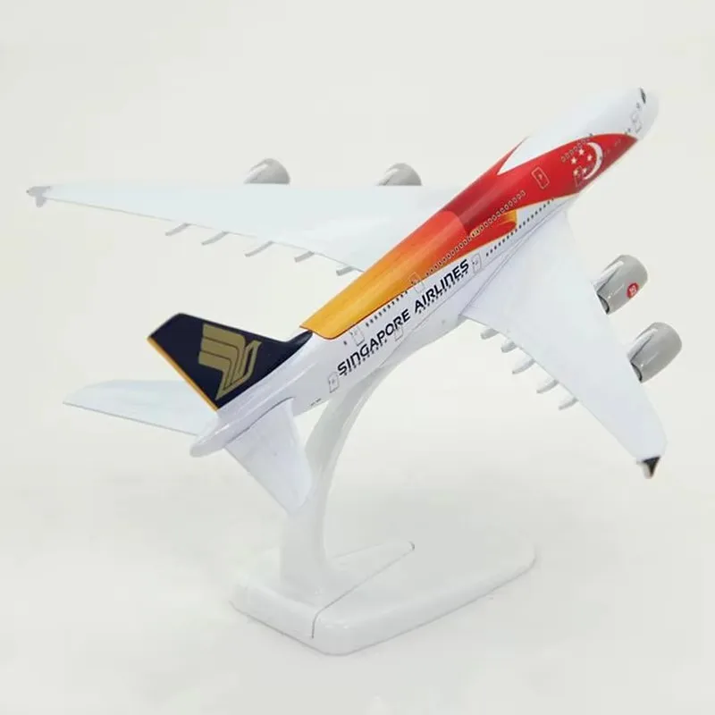 20 cm legering vliegtuigmodel A380 vliegtuigen Airbus kleurrijke Singapore Airlines harsvliegtuigmodel speelgoed met landingsgestelcollectie