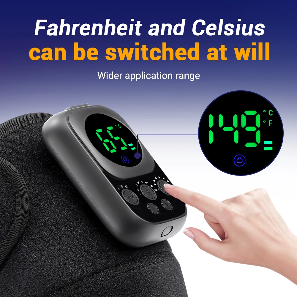 Wireless Control Heating Vibration Knee Pad Detachable Knee Massager 8 modes &10 levels Vibration Physiotherapy Equipment - Image 5