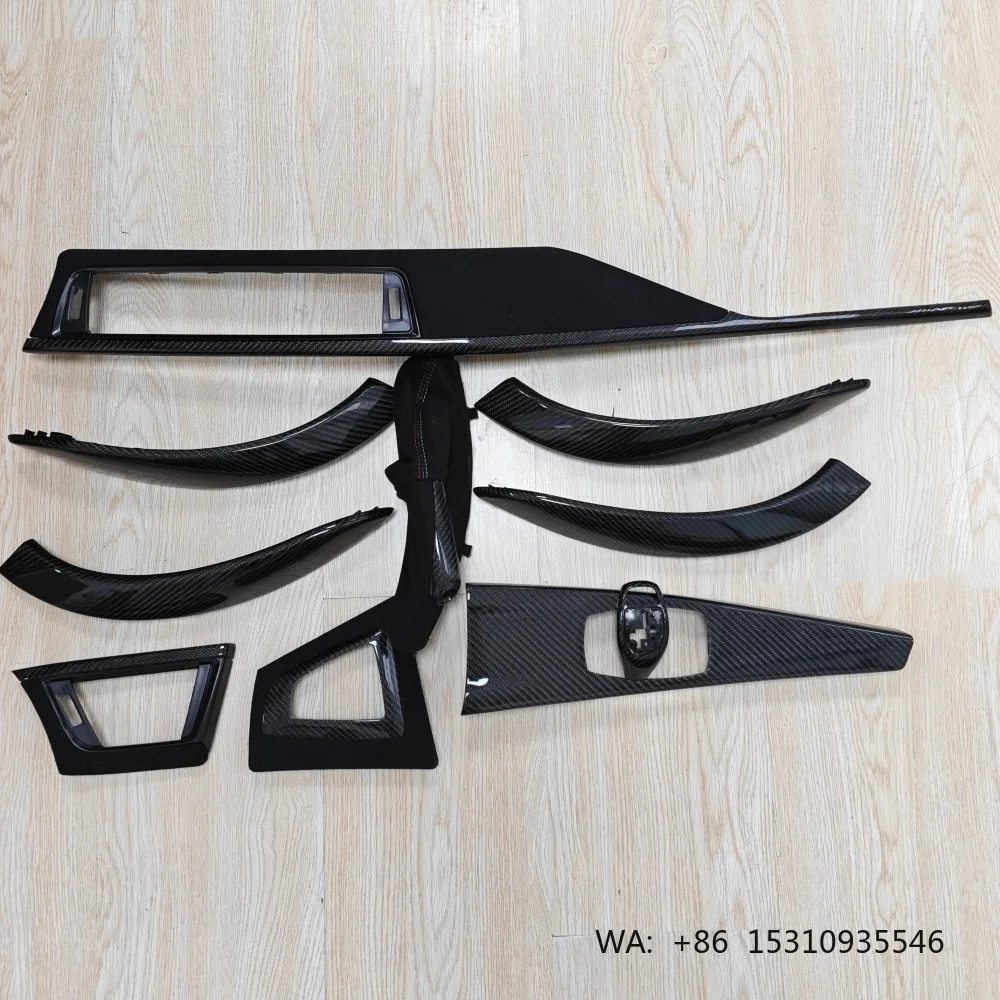 LHD Use 10pcs Glossy Carbon Fiber Matte Car Interior Trim Kit for BMW 3 4 Series 3GT F30 F32 F33 F35 F36 F82