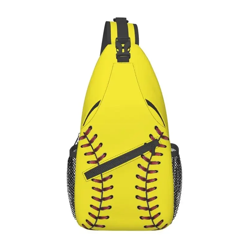 

Casual Softball Baseball Lace Sling Bag for Traveling Men's Chest Crossbody Backpack Shoulder Daypack