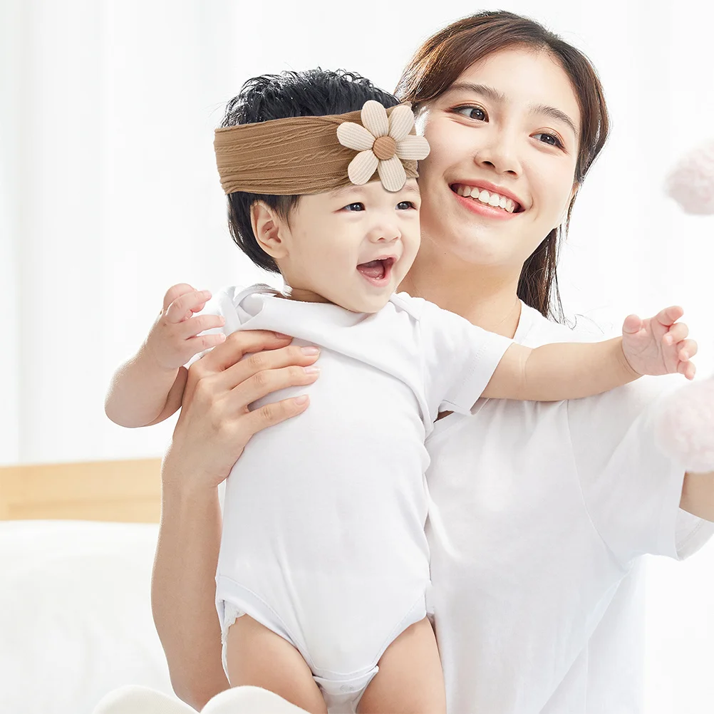 

4Pcs Baby Flower Headbands Soft Stretchy Nylon Elastic Hairbands Newborn Infant Toddler Girls Hair Accessories Bow