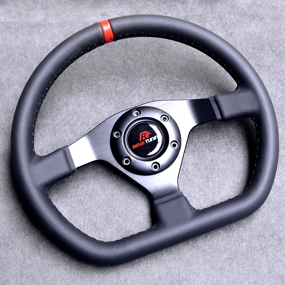 عالية الجودة 320 مللي متر 12.6 ''D على شكل الجلود شقة الانجراف سباق سباق الكمبيوتر لعبة سيارة شاحنة القيادة محاكاة عجلة القيادة