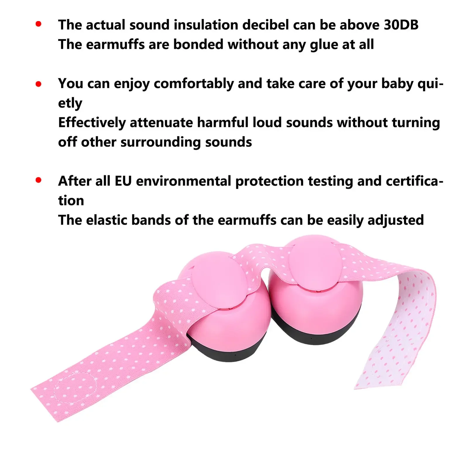 Baby Anti-Noise Earmuffs Elastic Strap Hearing Protection Safety Ear Muffs Kids Noise Cancelling Headphones Sleeping Child