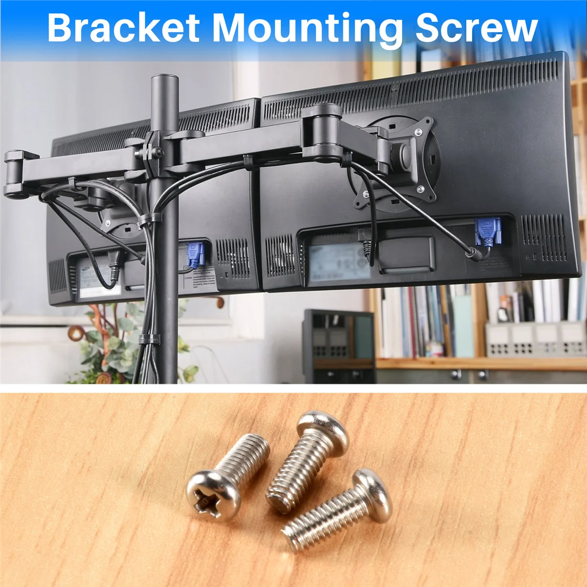 10 Pieces Computer TV LCD Monitor Stand Bracket Mounting Screw M4x10mm