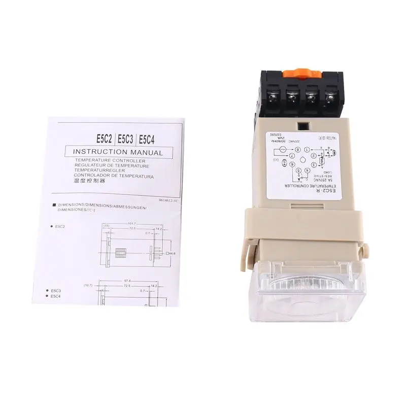 A23F-1 PCS E5C2 Guide Rail Type Temperature Controller 220V Digital Display Pointer Control Switch (B)