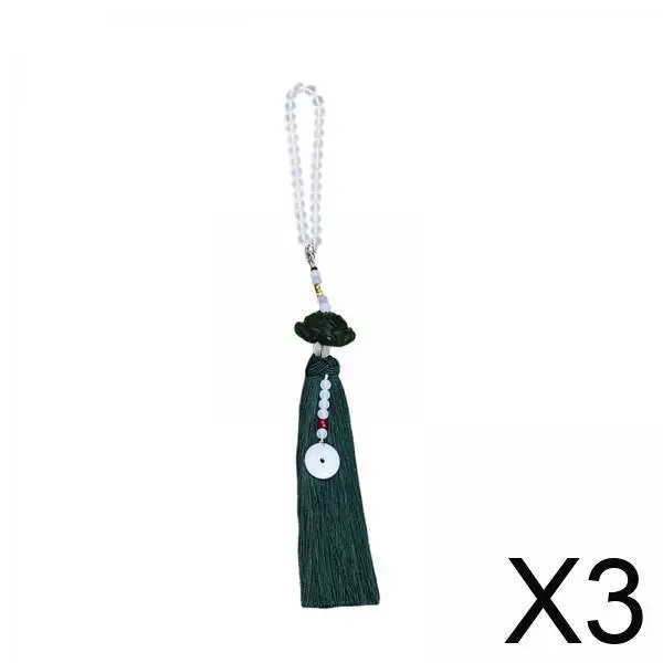 

Elegant Glass Car Pendant Rear View Mirror Hanging Tassel Blessing Ornament for Car SUV Truck Office Decoration