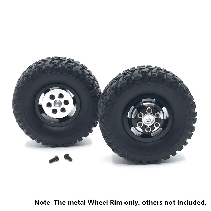 Double Wheel Metal Wheel Rim Hub for WPL B16 B36 JJRC Q63 Q64 6X6 6WD 1/16 RC Truck Car Upgrade Accessories Parts,Black