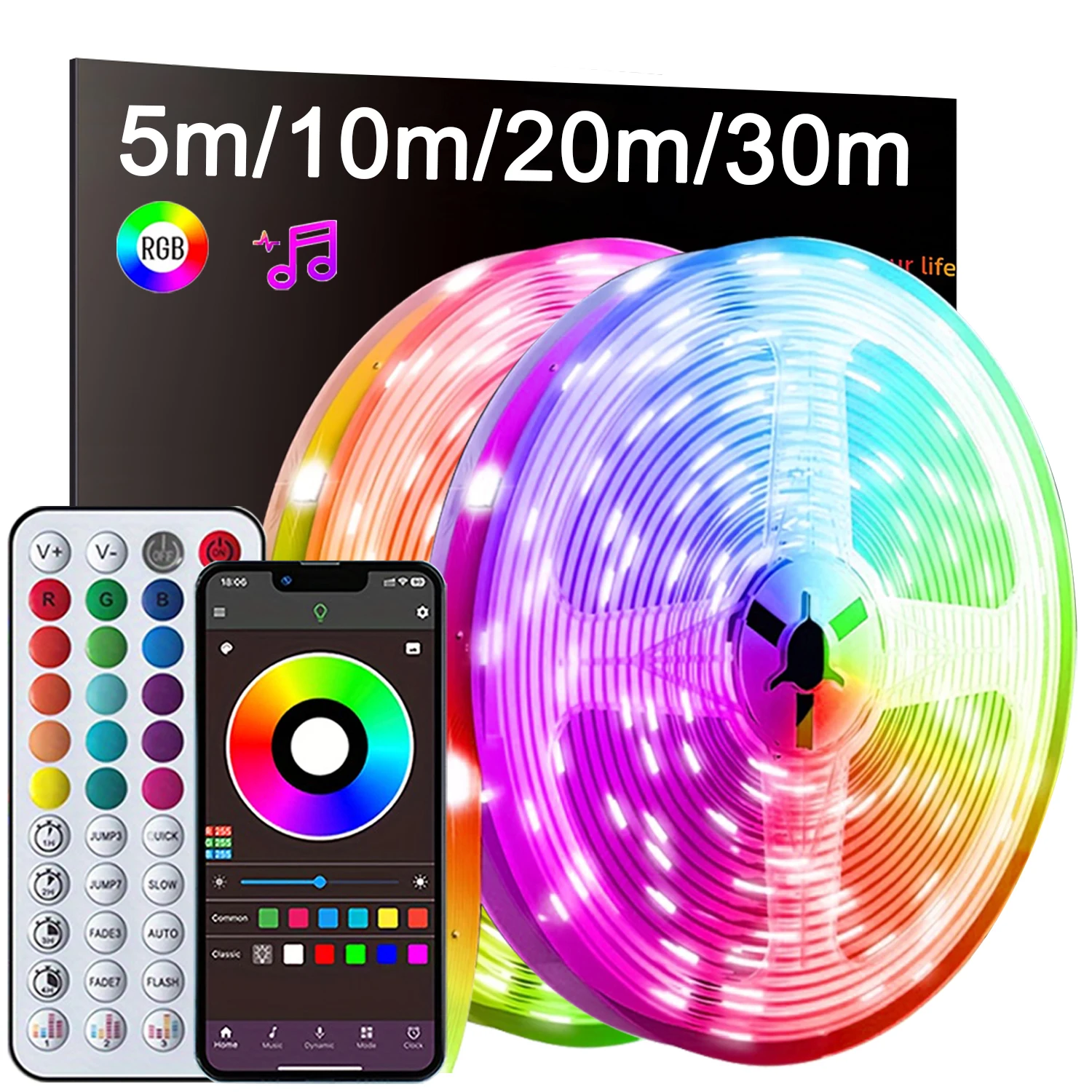 Decor Lighting Hours - RGB LED-stripverlichting met muziek synchronisatie, APP-besturing