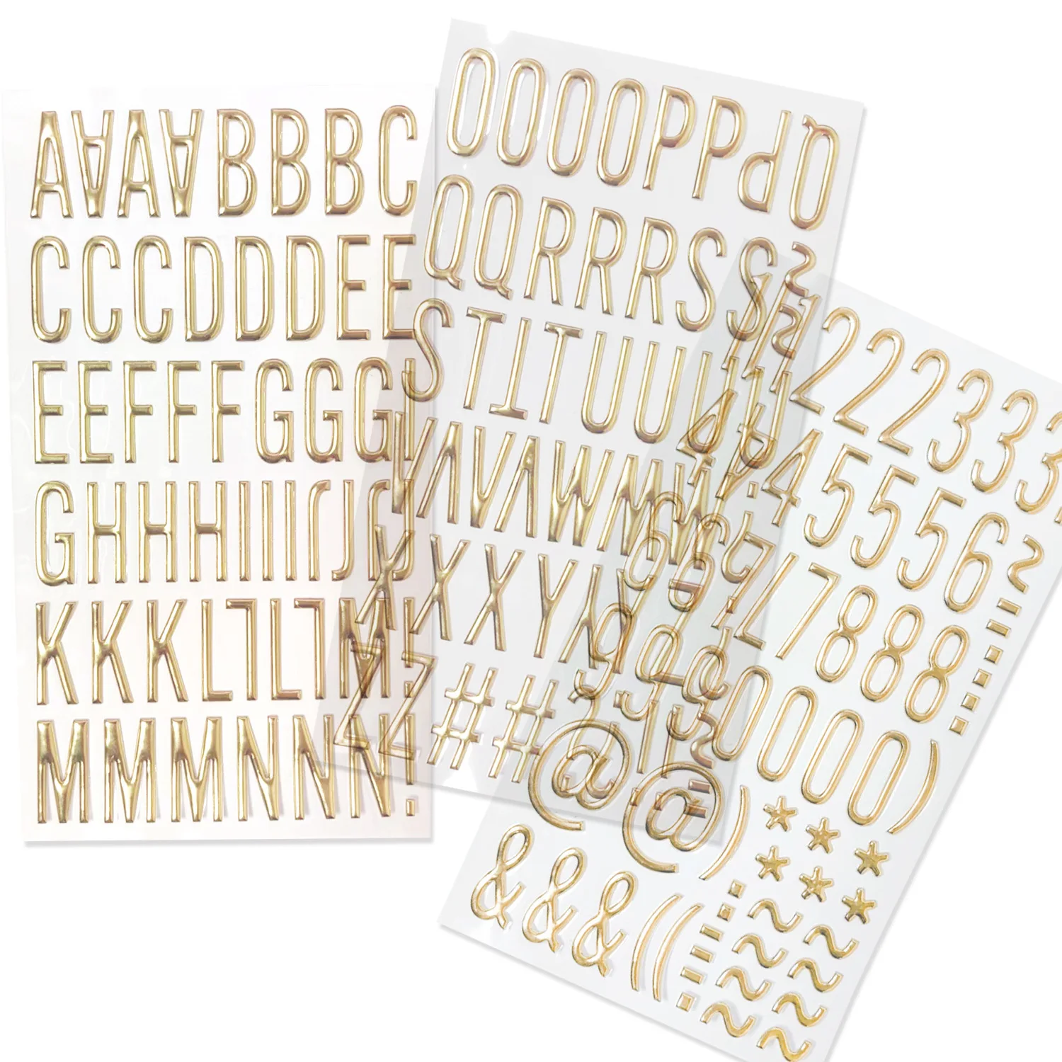3D Embossed Gold Foil Bubble Letter Stickers Premium Metal Alphabet Decals for Handmade Journal Planner Supplies Wholesale
