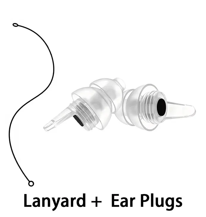 High Fidelity Ear Plugs Noise Cancelling with Silicone Lanyard Washable Reusable for Musicians Motorcycles Sleeping Work Study