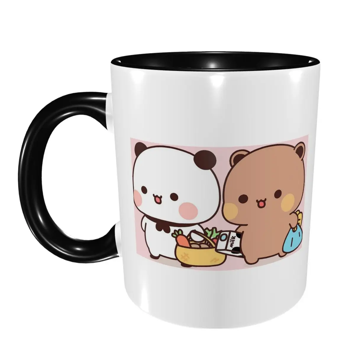Cute Bubu And Dudu Go To Grocery Together Mug Funny Ceramic Coffee Cups Tea Mugs Milk Cup Drinkware Gift for Friends