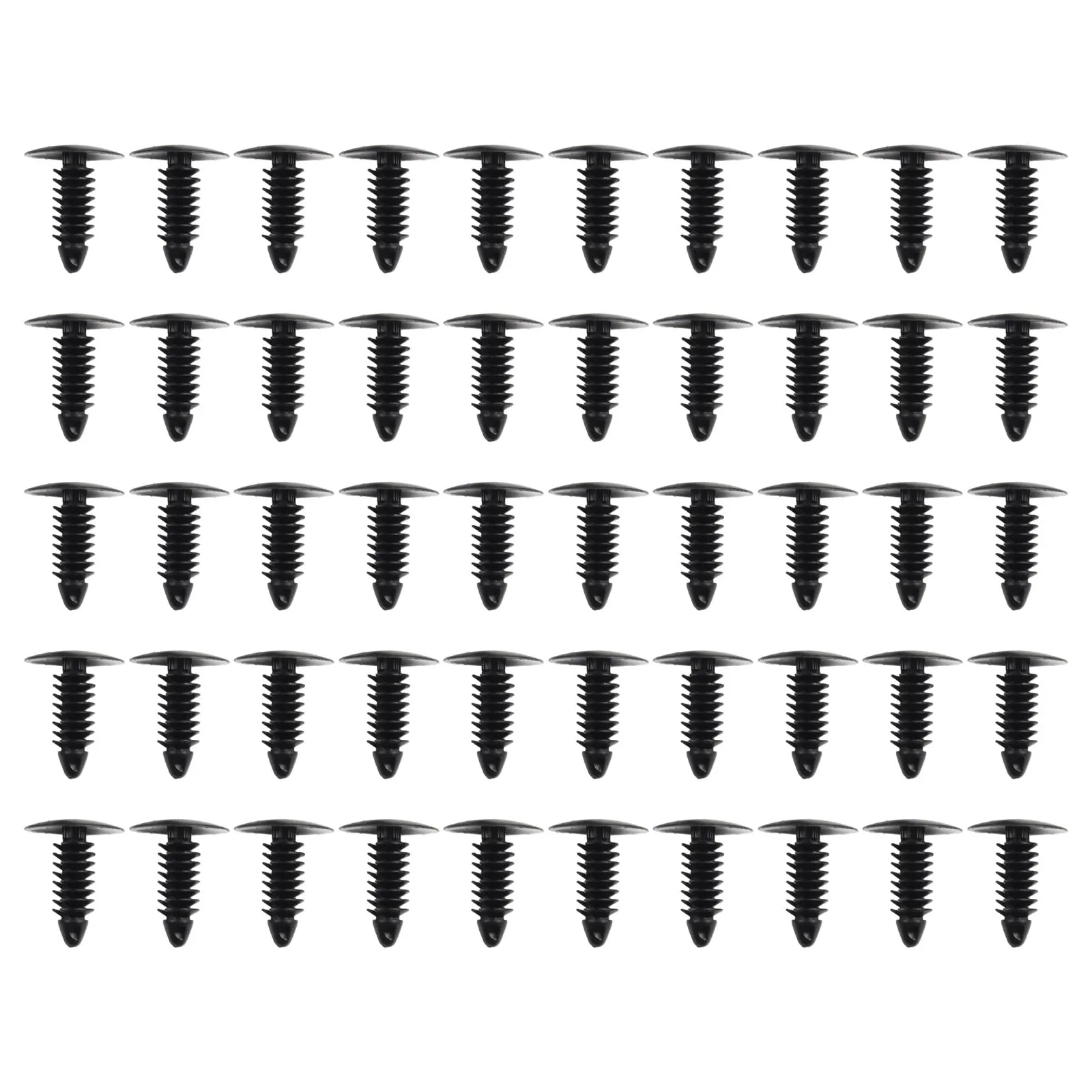 

50pcs/set Black Fastener Clips 7.5mm-6.0mm Hole Plastic Rivet Fastener Clips Car Fenders Bumpers Doors Accessory For Most Cars