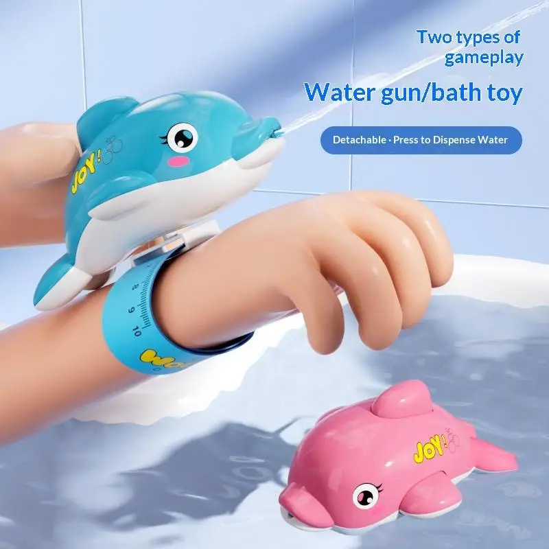Children Turtle Dolphin Water  Toy Papa Wristband Adjustable Design for Bath Pool Water Battle Games