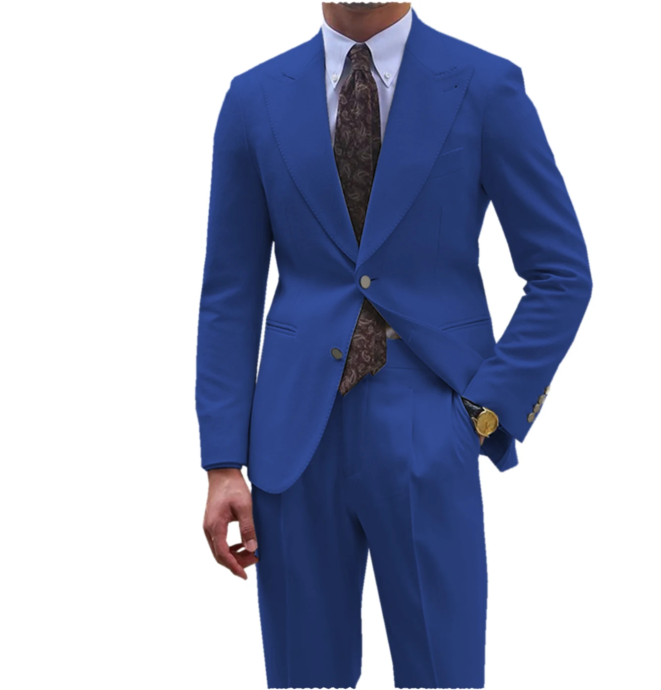 

Men's Suit 2-Piece Double Button Notch Collar Jacket Business Casual Slim Blazer Party Prom Groom Wedding Dress（Blazer+Pants）