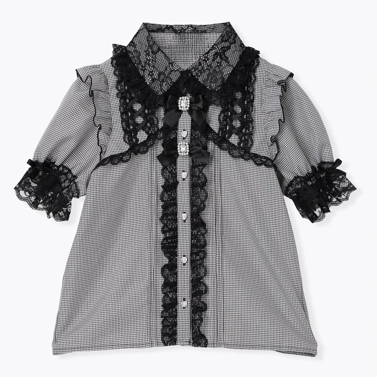 Japanese Mine Bow Cute Lace Short Sleeve Sweet Shirt Girl Women's Summer Loose Elegant Puff Sleeve Lolita Blusas Top Mujer 2025