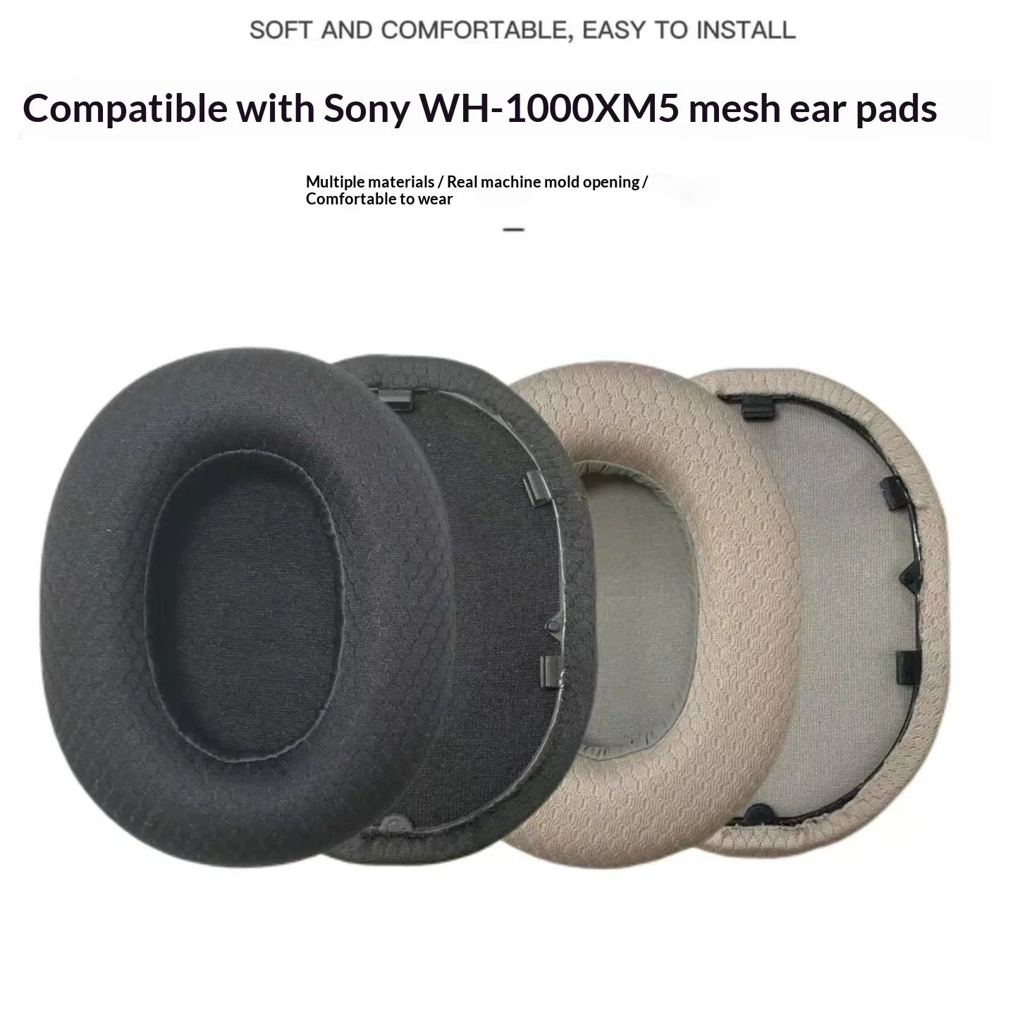 Para Sony WH-1000XM5: Almohadillas de malla, almohadillas de cuero proteico, almohadillas de gel de piel de oveja, funda para diadema.