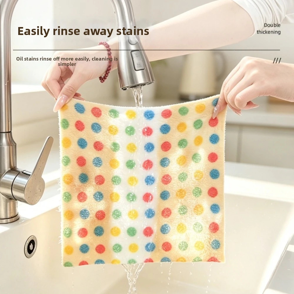 20pcs/roll Reusable Microfiber Cleaning Wipes Washable High Absorbency Kitchen Towels Multi-Purpose Durable Dish Rags