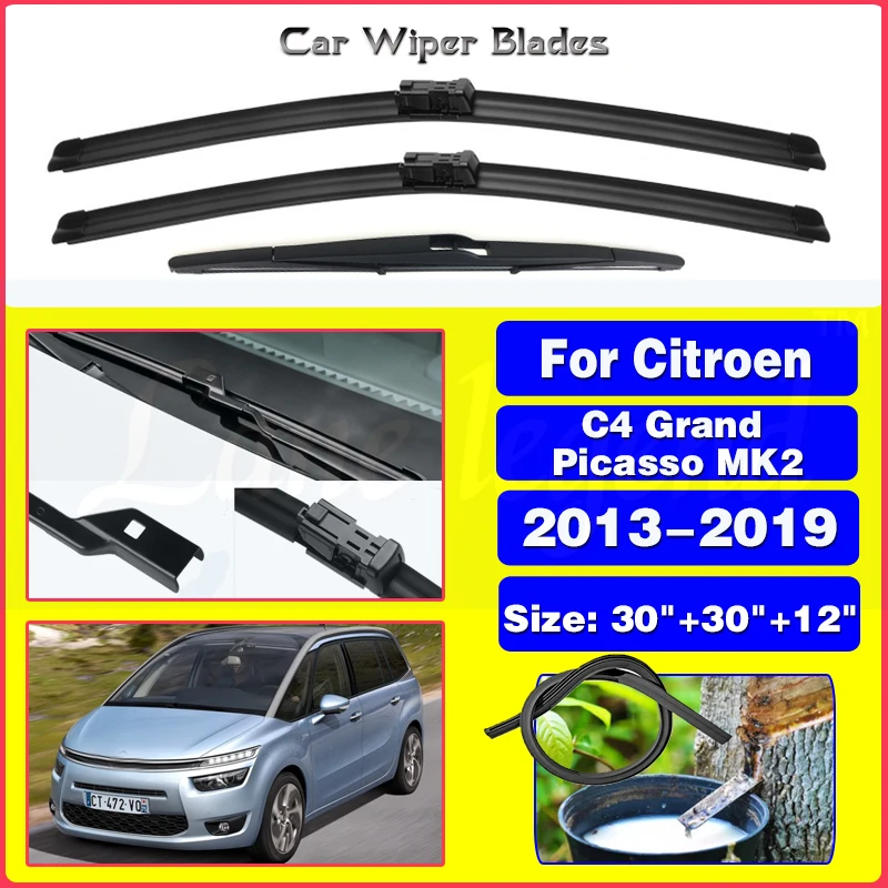 

Wiper Front & Rear Wiper Blades Set For Citroen C4 Grand Picasso 2 2013-2019 2014 2015 Windshield Windscreen Window 30"+30"+12"