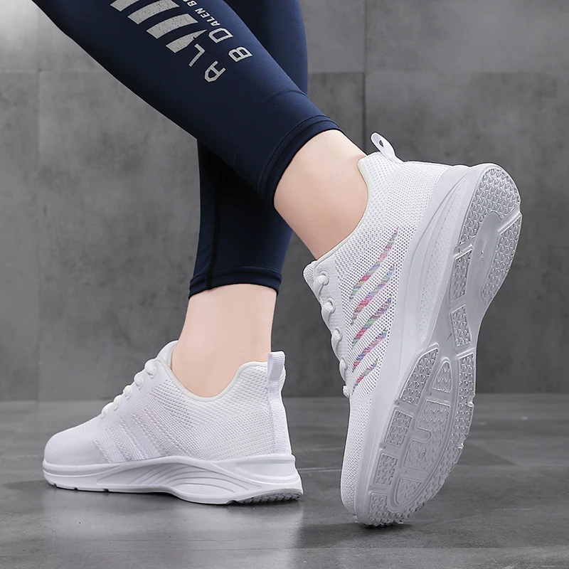 Mesh Women Vulcanized Shoes Sneakers Platform Shoes Woman Loafers Breathable Air Mesh Swing Wedges Shoe Breathable Flats