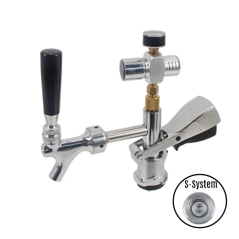 

Portable Type S Coupler On US Standard Beer Faucet and Mini Co2 Regulator For Mini Keg Barrel and Commercial Beer Keg Brand New