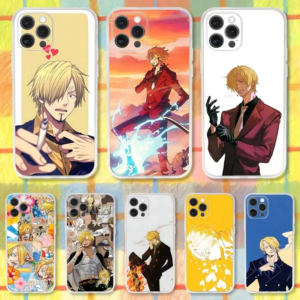 

S-San-ji Gentleman Phone Case For iPhone 16,15,14,13,12,11 Pro,Max,Plus,X,XS,XR,SE,Mini Transparent Silicone Soft