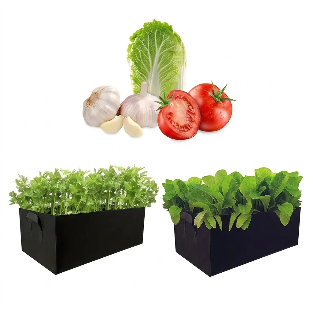 Non-Woven Felt Growing Bag Square Felt Growing Bucket Plant Growth Bag Multi-Functional Vegetable Plant Pot For Home