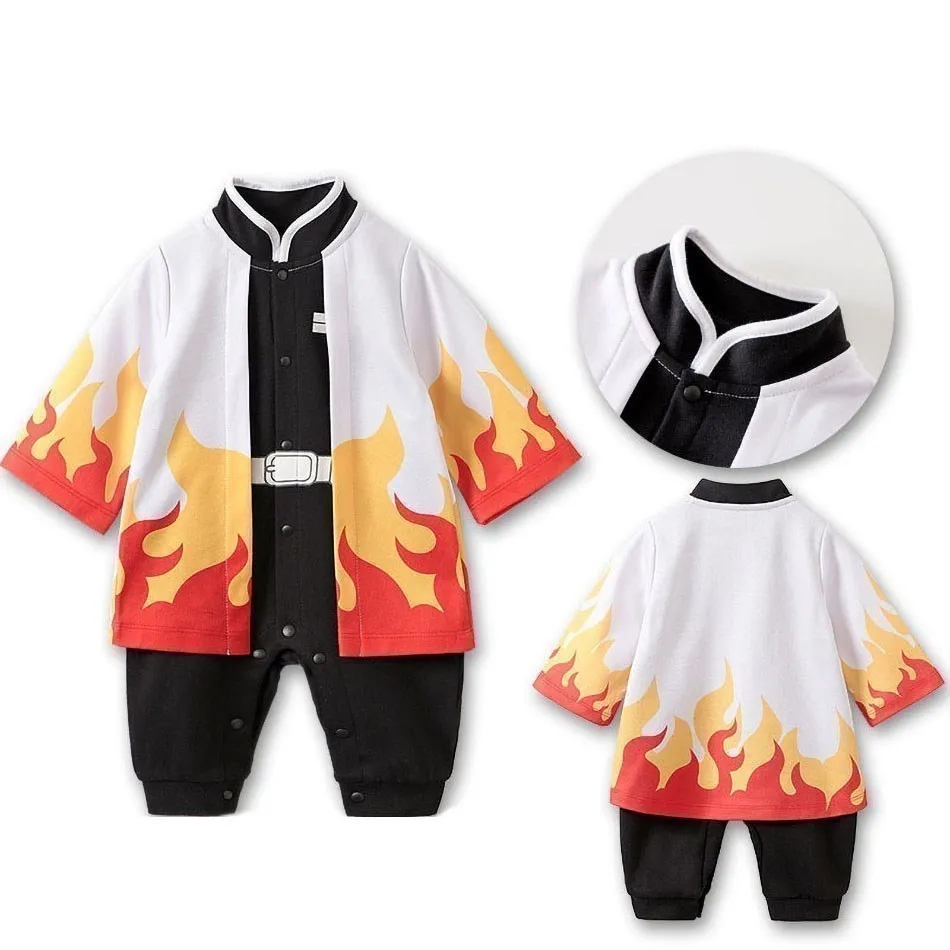 Pagliaccetto infantile neonato ragazza vestiti Anime Demon Halloween Slayer Halloween Costume Cosplay bambini tuta di cotone tuta da bambino