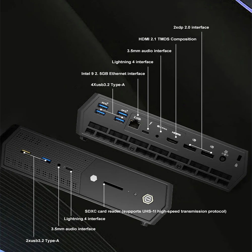 Pc da gioco Mini computer Desktop Ntel Mini PC Serpent Canyon NUC12SNKI7 Core I7-12700H NUC appassionato con WiFi 6E Desktop