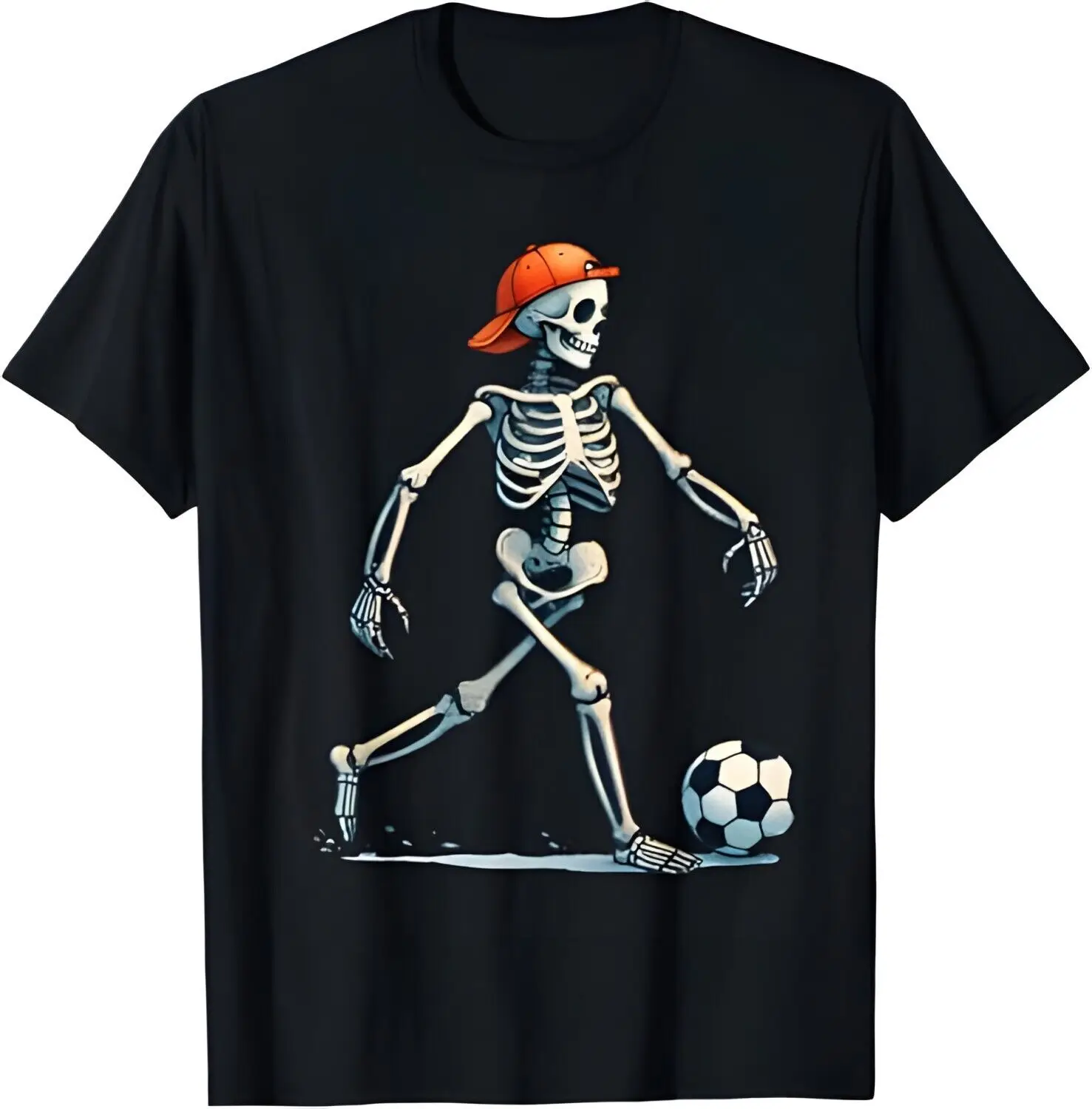 Skeleton Soccer Halloween Costume Funny Men Boys Kids Tee T-Shirt