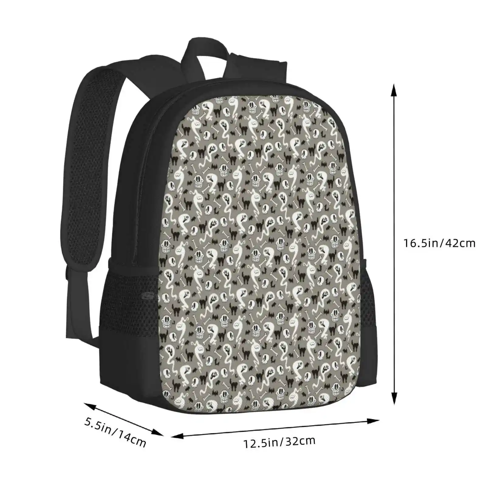 Modello spettrale modello Design Bagpack borse da scuola modello spettrale Halloween fantasma scheletro gatto pipistrello