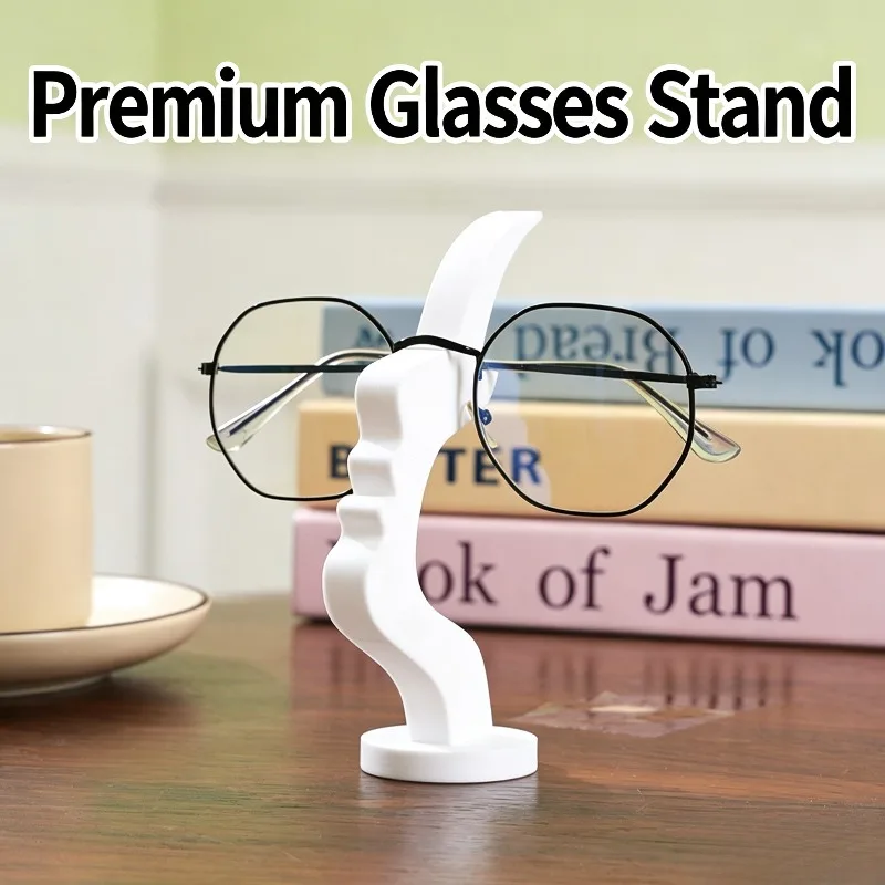 Creative Human Face Shape Glasses Holder Desktop Eyeglass Display Stand Decorative Ornament For Home Office Desk