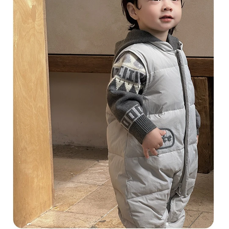 Girls' Onesie 2026 Autumn and Winter New Childrens Clothes Korean Style Boys and Girls Fashion Loose Warm Down Onesie