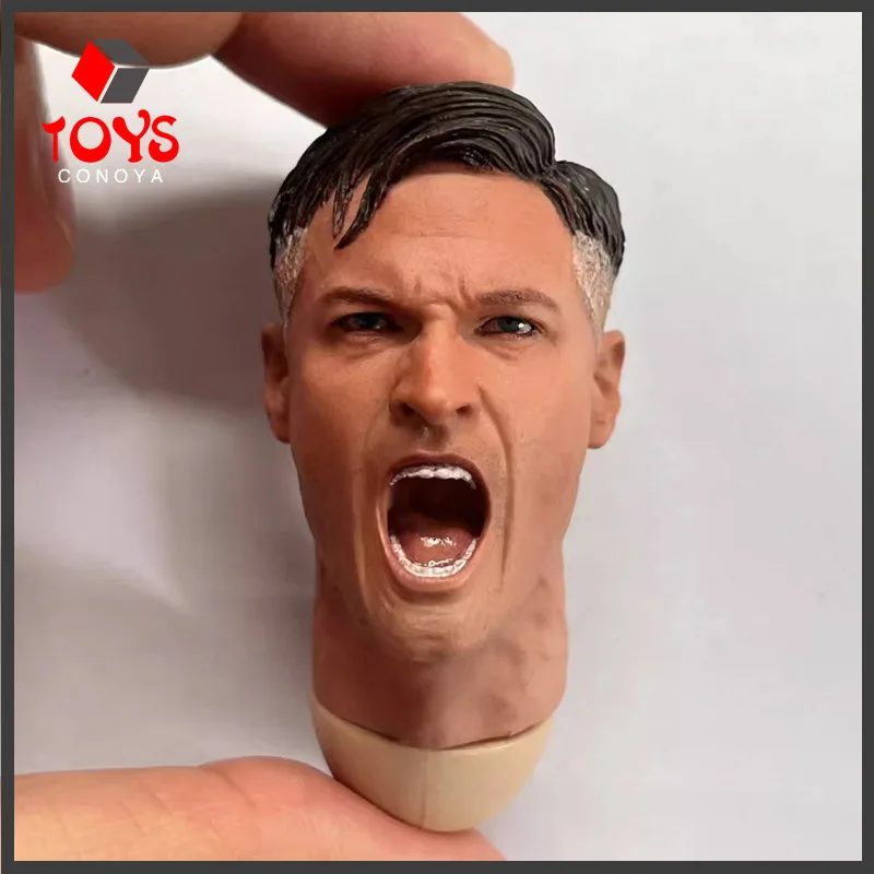 

1/6 Scale Machine Gunner Shout Head Sculpture Model Fit 12-inch Male Solider Action Figure Body Doll