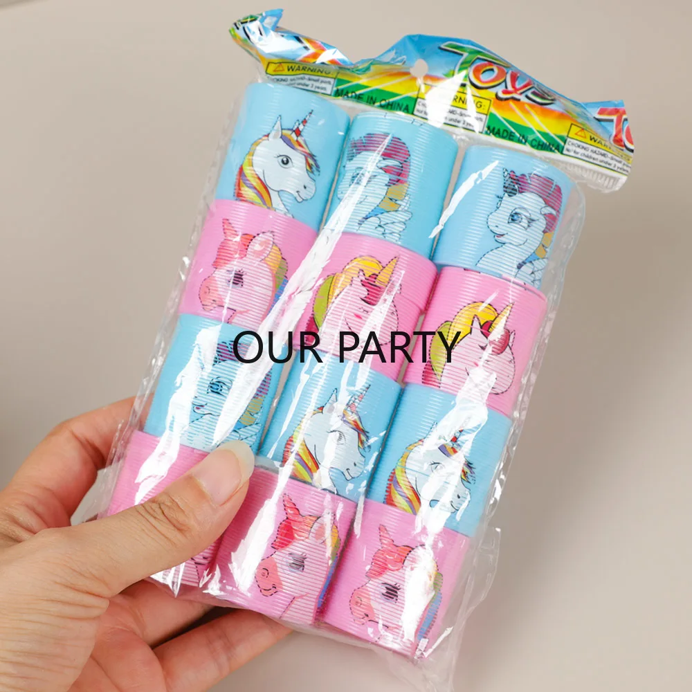 12Pcs Cartoon Unicorn Theme Rainbow Magic Spring Toys for Kids Birthday Party Favors regali omaggio Goodie Bag Pinata Fillers