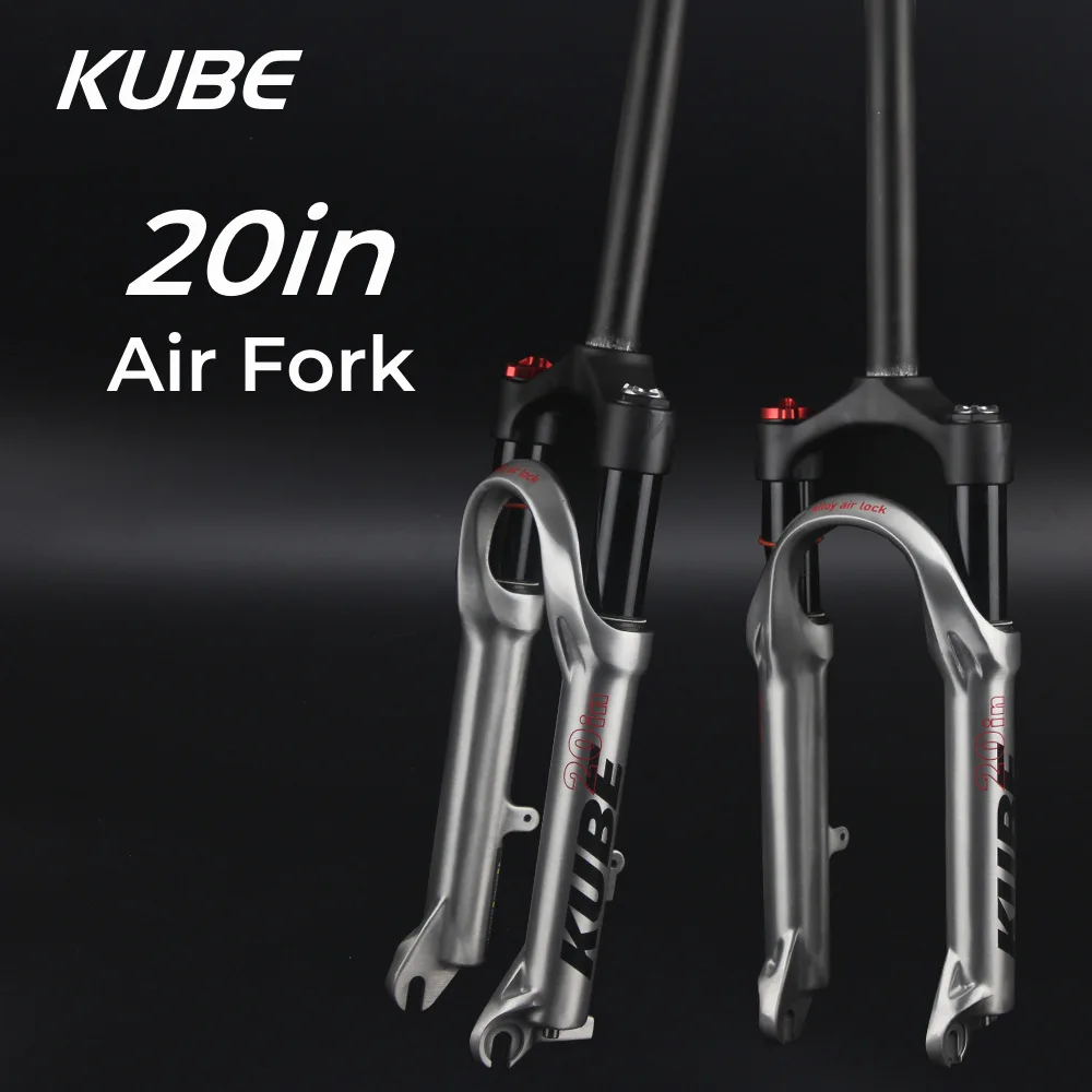 

KUBE 20" Aluminum MTB Suspension Fork Coil Spring Adjustable Rebound Damping for Folding BMX Bike 20inch Front Fork