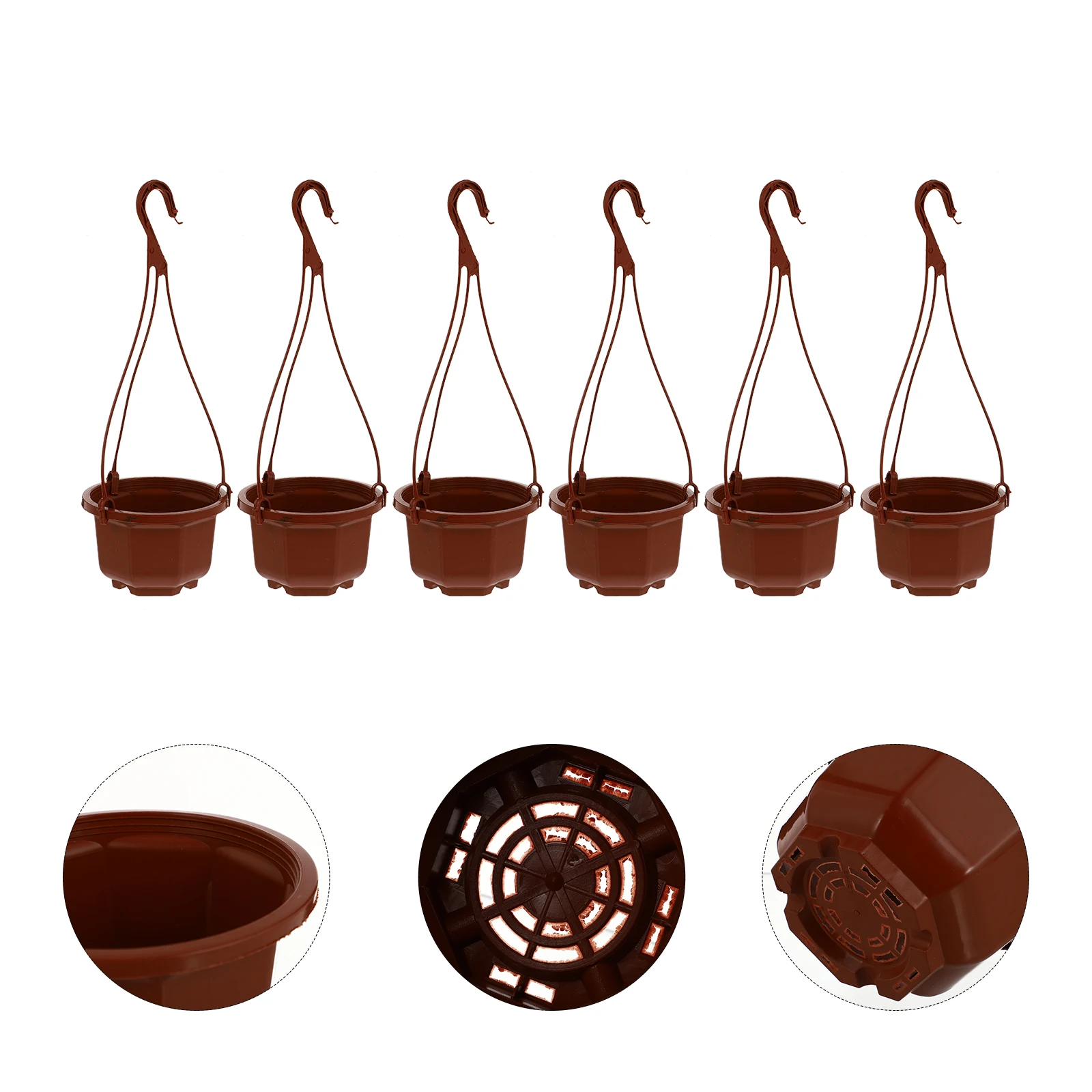 

Plastic Hanging Planter Pots 6 Sets Chlorophytum Orchid Wicker Planters Red Balcony Garden Succulents Flowerpot