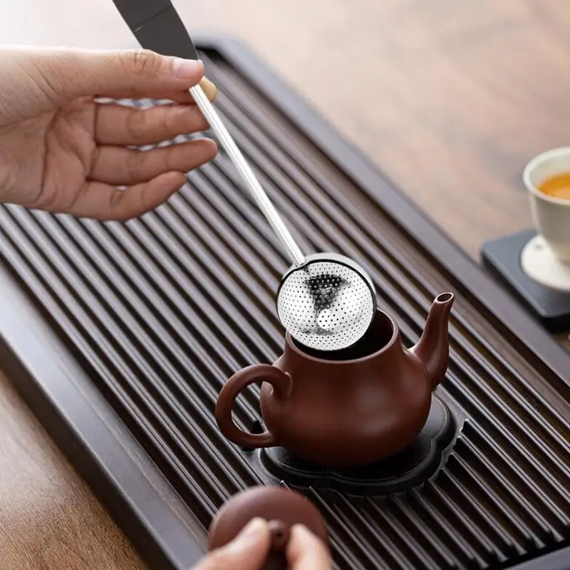 Tea Steeper Balls Stainless Steel Tea Infuser Basket Tea Diffusers For Loose Tea Long-Handled Tea Accessories For Tea Drinkers