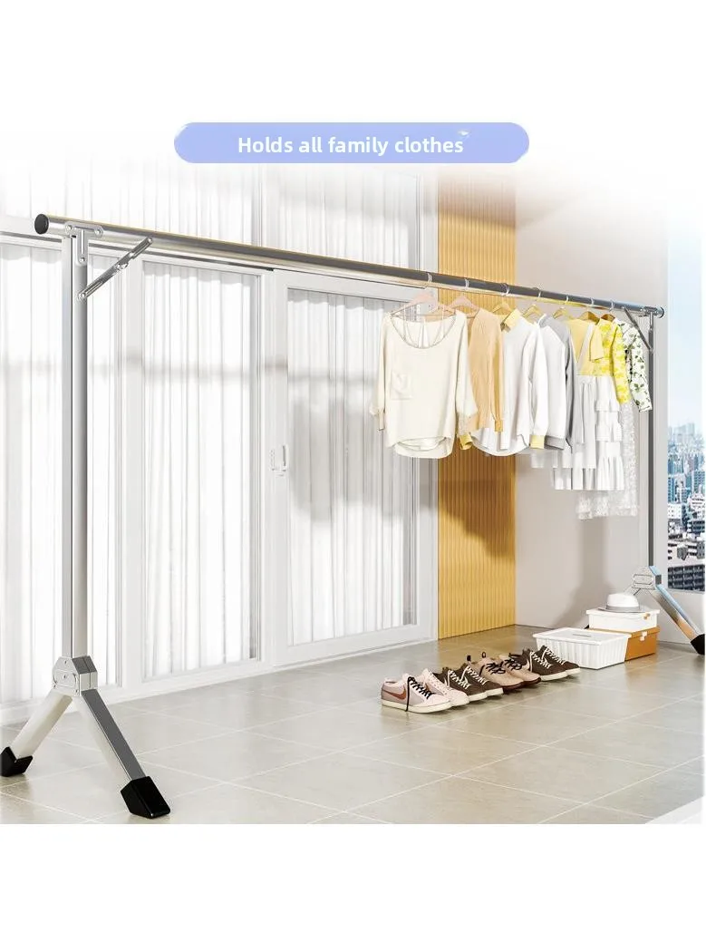 Simple Floor-Mounted Clothes Drying Rack Home Bedroom Balcony Baby Cool Clothes Hanger Dormitory Clothes Rod Storage Organizer