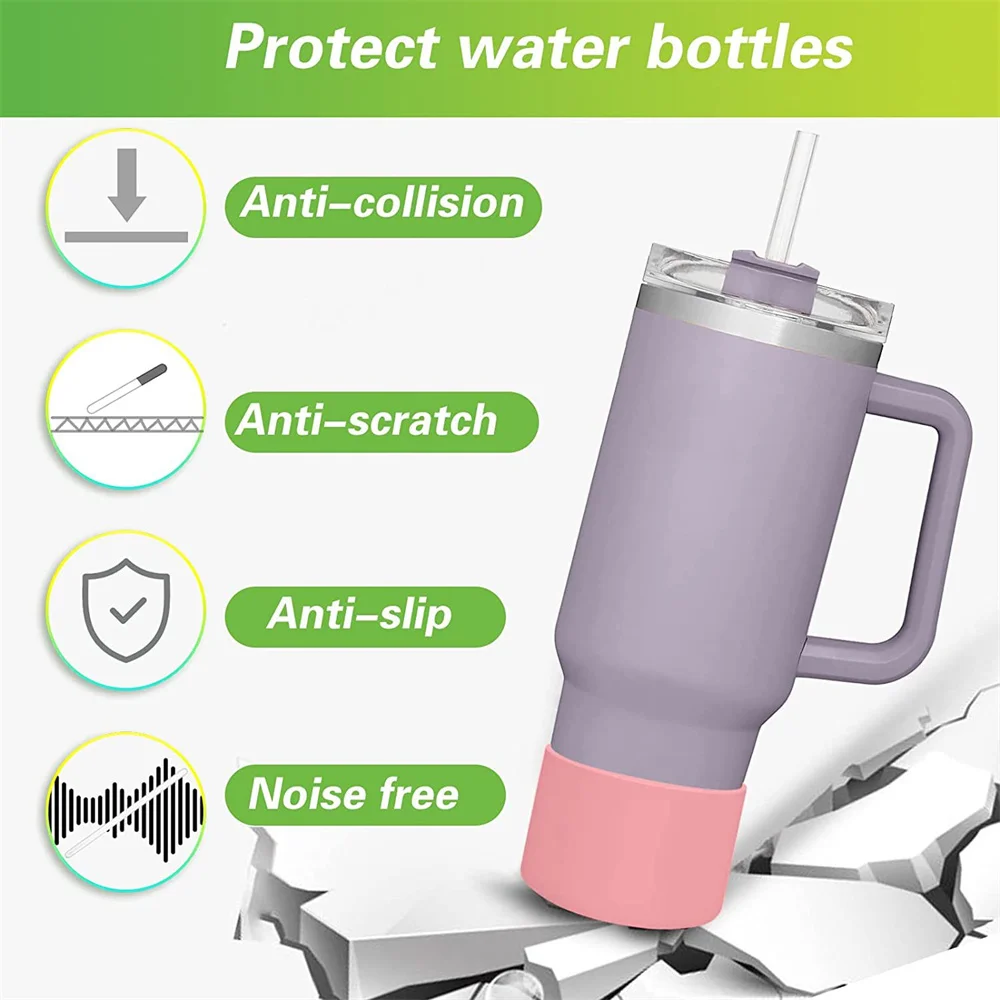 Silicone Cup Bottom for large 40oz Adventure Coffee Tumbler Ice Flow Flip 30 oz 20oz Bottle Bottom Sleeve Cover AntiSlip image 2