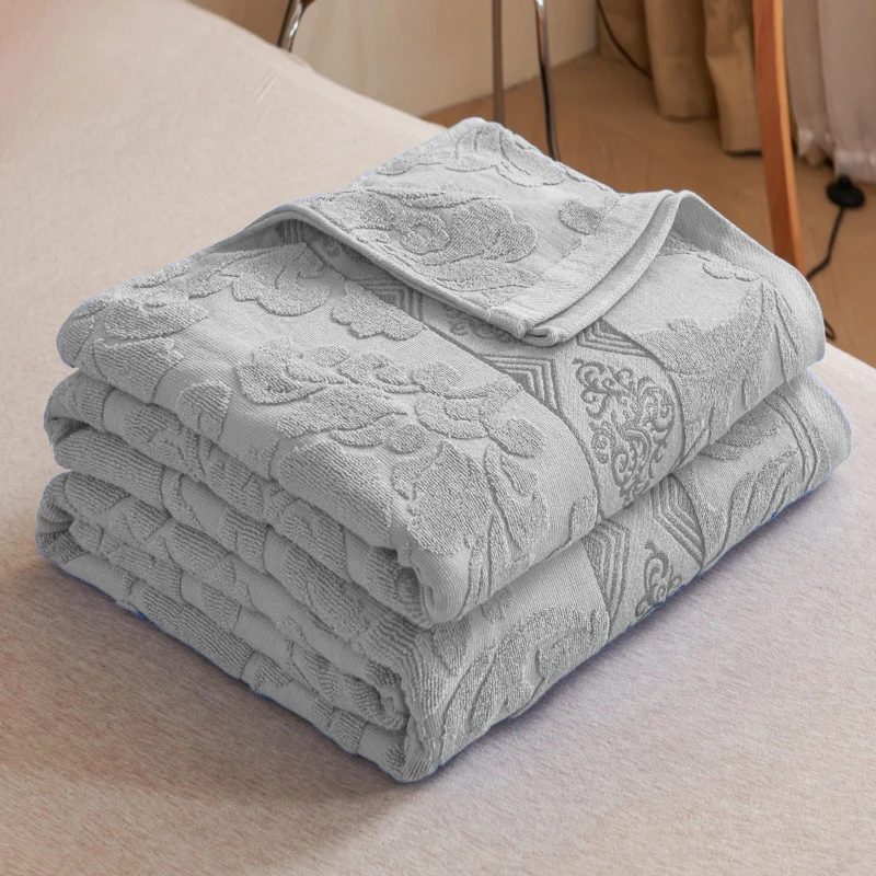 1 Pc Cotton Towel Blanket for Beds Terry Towel Blanket Sofa Cover Bedding Sheet Bedspread for Bed Retro Throw Blankets Grey