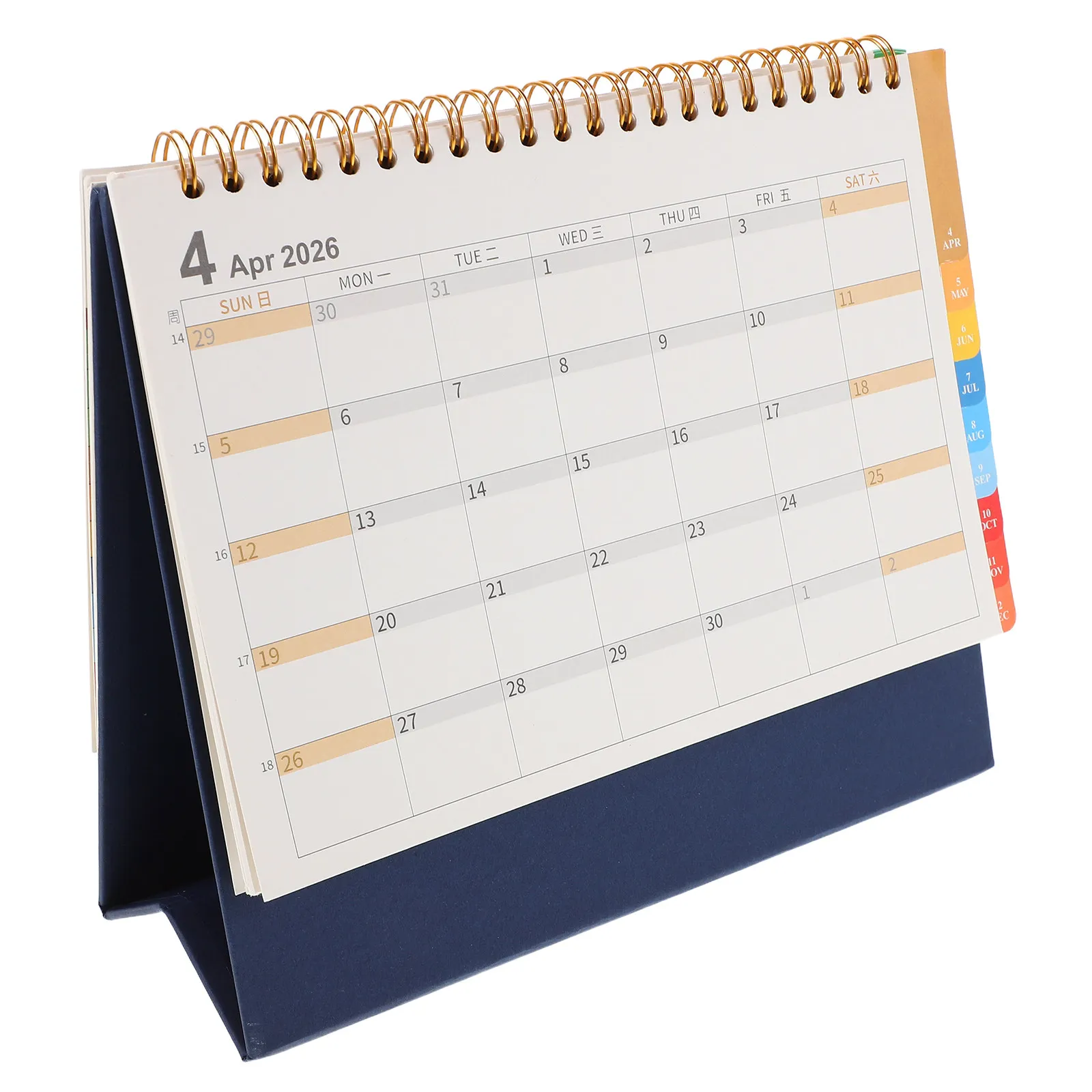 

Desk Calendar 2026 Minimalist Standing Flip Twin-Wire Binding Colorful Tabs Weekly Monthly Planner Daily Organizer