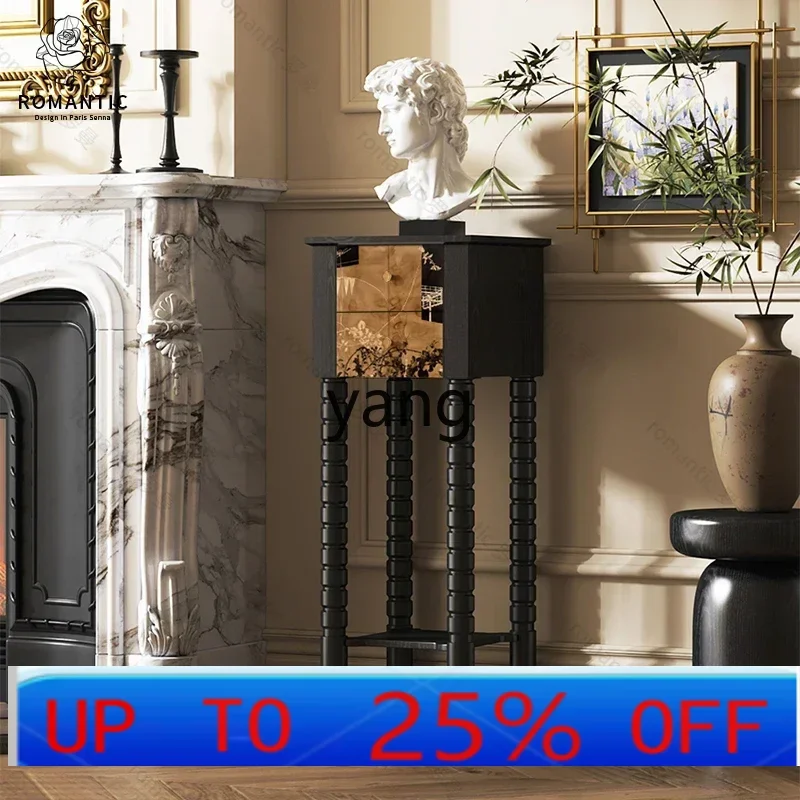 

CX retro balcony flower rack multi-layer decorative storage floor drawer solid wood flower table