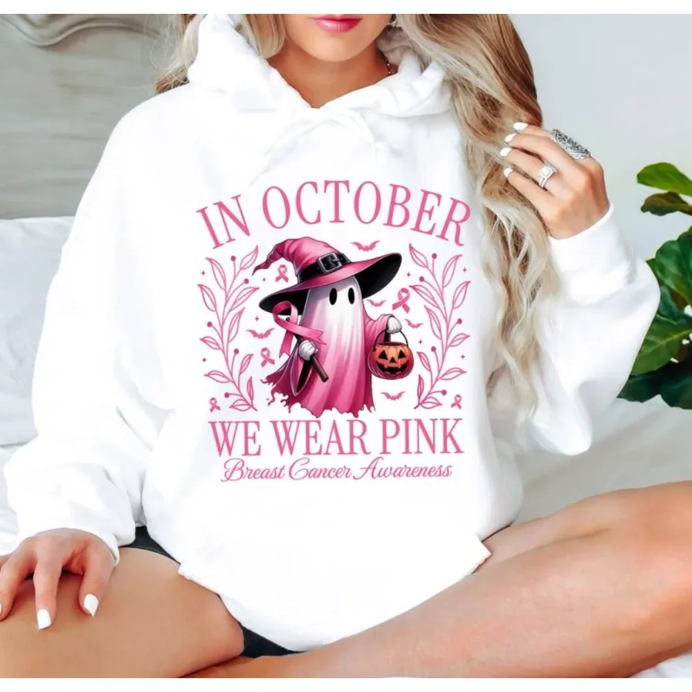 Sweat à capuche Pink mesurost pour la sensibilisation au cancer du sein, sweat-shirt Halloween, octobre