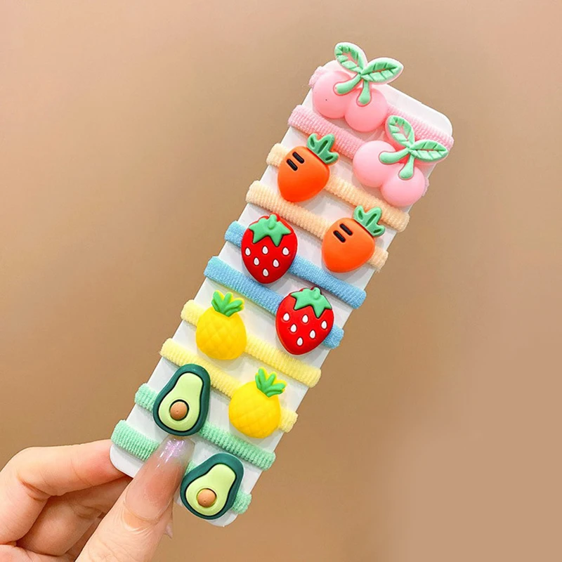 10PCS/Set Cute Cartoon Animals Hair bands Girls Elastic Rubber Band Headwear Hair Accessories Kids Headband Ornaments Gift